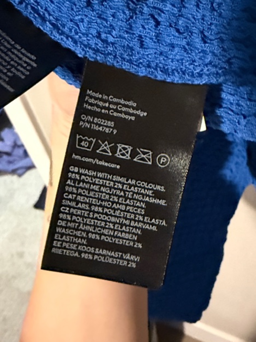 H&M Crinkled Jersey Midi Dress in Blue Size XS NWOT - Picture 8 of 8